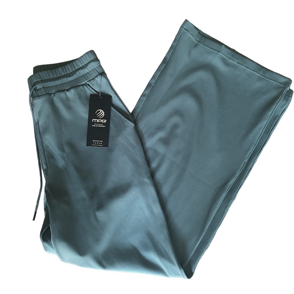 MPG Sport HighRise Wide Leg Ribbed Pants Teal Size XS MSRP$68